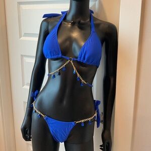 Blue Bikini with A Lot of Charms!